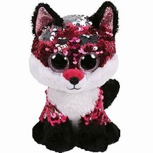 Ty Beanie Boos Flippables "Jewel" fox plush toy with multi sequins